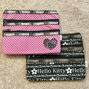 New 2 Hello Kitty Zipper Pouch Bags Pencil Case